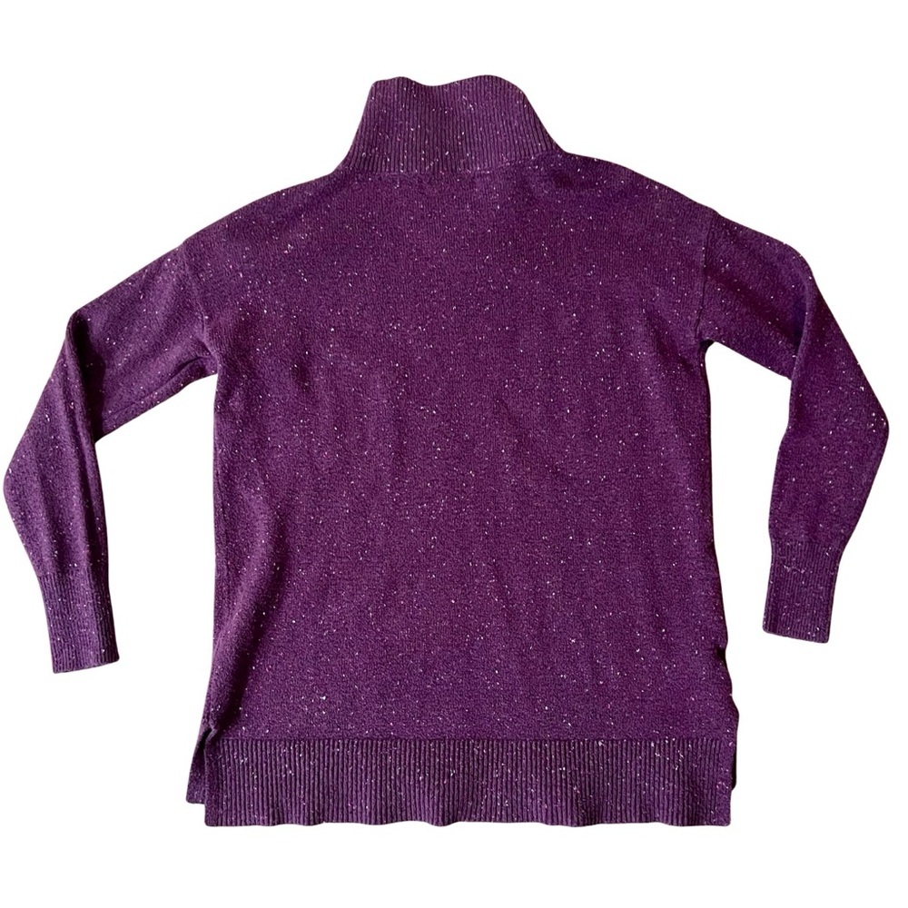 LOFT Purple Sparkle Turtleneck Sweater XS - Picture 4 of 4